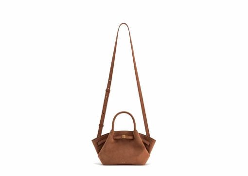 JW Pei Hana Mini Faux Suede Tote Bag Brown