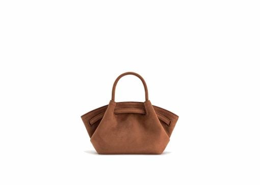 JW Pei Hana Mini Faux Suede Tote Bag Brown