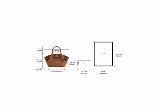 JW Pei Hana Mini Faux Suede Tote Bag Brown