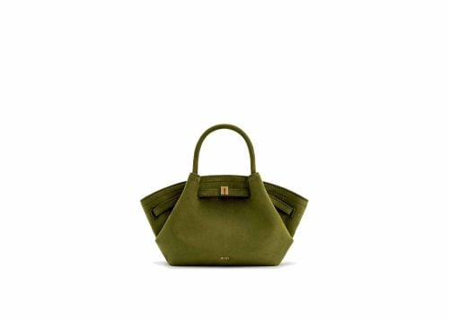 JW Pei Hana Mini Faux Suede Tote Bag Dark Olive