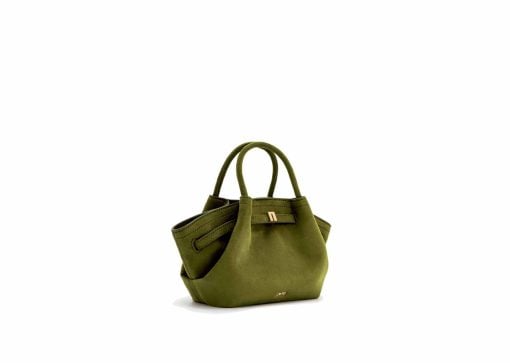 JW Pei Hana Mini Faux Suede Tote Bag Dark Olive