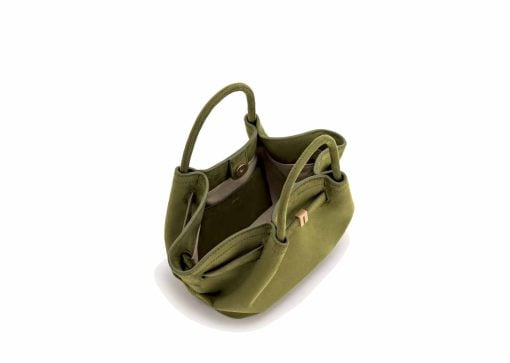 JW Pei Hana Mini Faux Suede Tote Bag Dark Olive