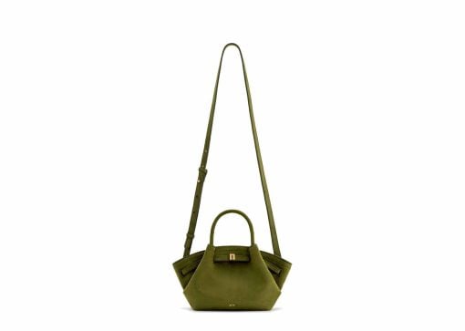 JW Pei Hana Mini Faux Suede Tote Bag Dark Olive