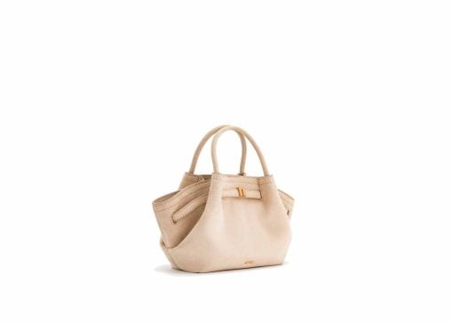 JW Pei Hana Mini Faux Suede Tote Bag Off White