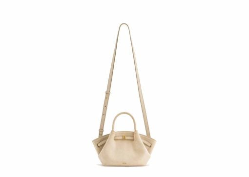 JW Pei Hana Mini Faux Suede Tote Bag Off White