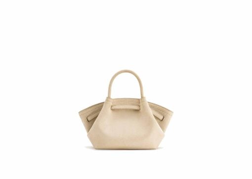 JW Pei Hana Mini Faux Suede Tote Bag Off White