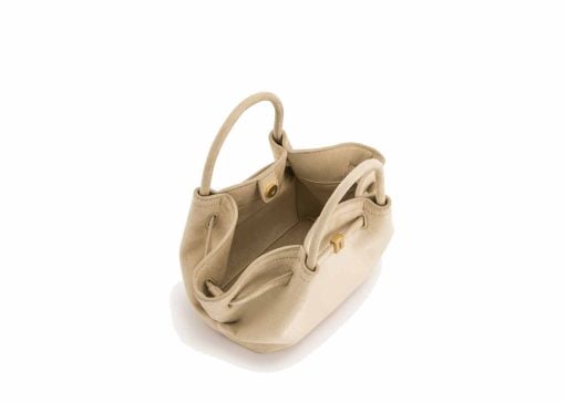 JW Pei Hana Mini Faux Suede Tote Bag Off White