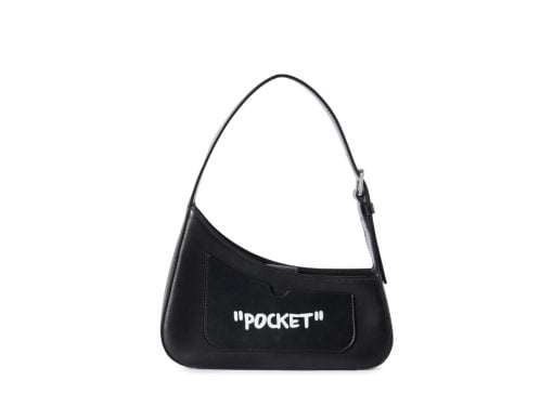 Off-White Jitney Quote Shoulder Bag Black