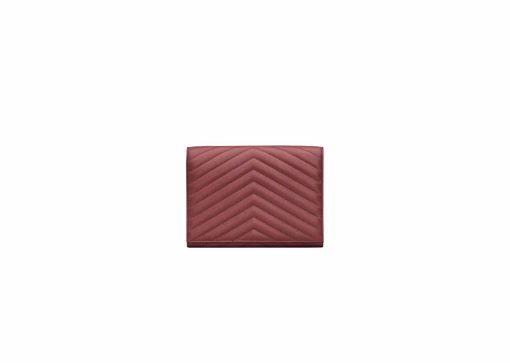 Saint Laurent Cassandre Matelassé Flap Pouch In Lambskin Rouge Merlot