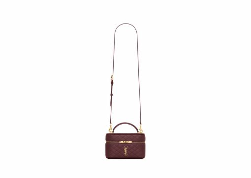 Saint Laurent Gaby Vanity Bag In Lambskin Rouge Cabernet