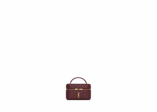 Saint Laurent Gaby Vanity Bag In Lambskin Rouge Cabernet