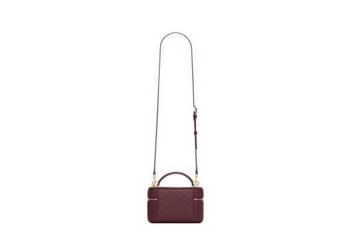 Saint Laurent Gaby Vanity Bag In Lambskin Rouge Cabernet