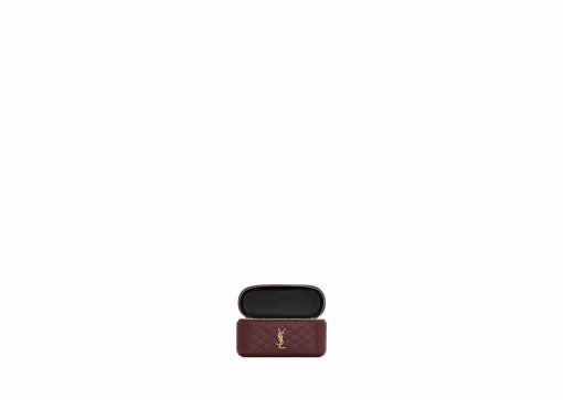 Saint Laurent Gaby Vanity Bag In Lambskin Rouge Cabernet