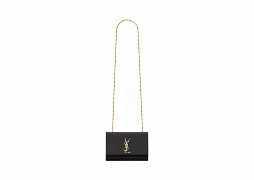 Saint Laurent Kate Small In Grain De Poudre Embossed Leather Black