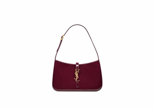 Saint Laurent Le 5 À 7 In Patent Leather Dark Red Wine