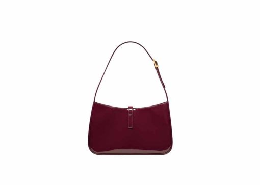 Saint Laurent Le 5 À 7 In Patent Leather Dark Red Wine