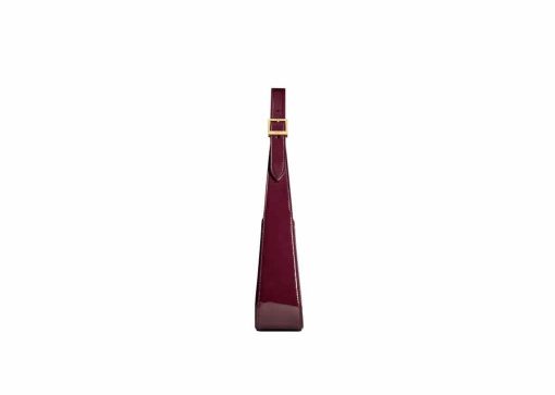 Saint Laurent Le 5 À 7 In Patent Leather Dark Red Wine