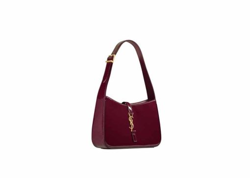 Saint Laurent Le 5 À 7 In Patent Leather Dark Red Wine