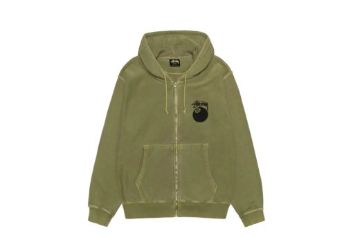 Stussy 8 Ball Zip Hoodie Pigment Dyed Olive