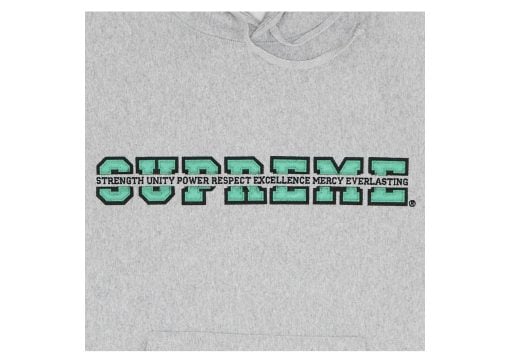 Supreme Collegiate Acronym Hooded Sweatshirt Heather Grey