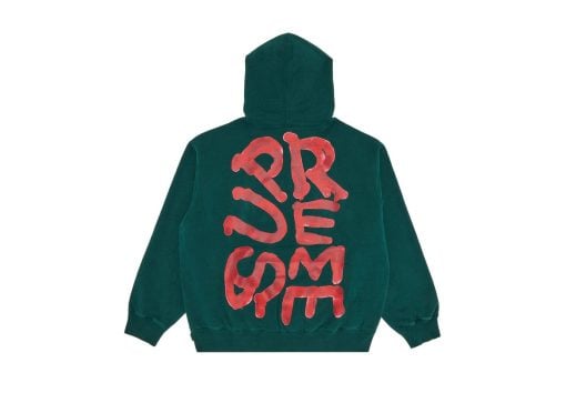 Supreme Paint Hooded Sweatshirt Dark Green