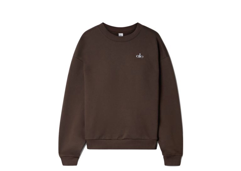 Alo Accolade Crew Neck Pullover Espresso