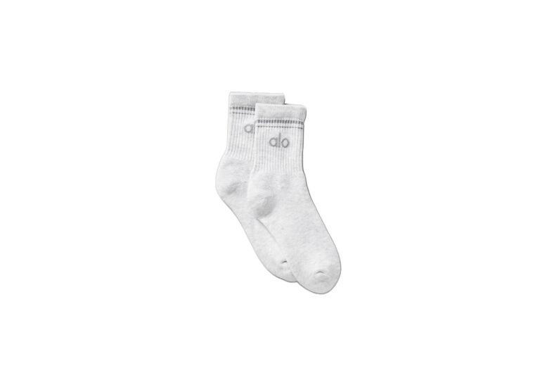 Alo Unisex Half-Crew Throwback Sock Heather Grey