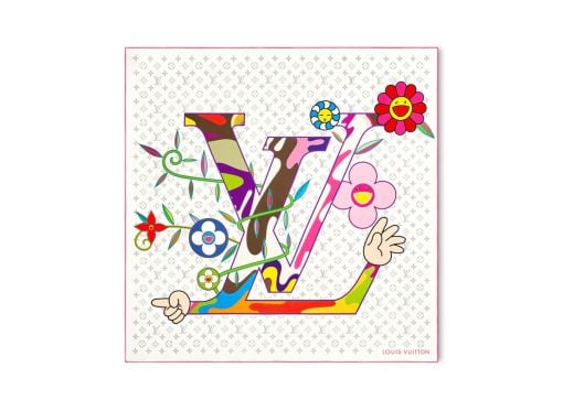 Louis Vuitton x Takashi Murakami Monogram Superflat Square 90 White