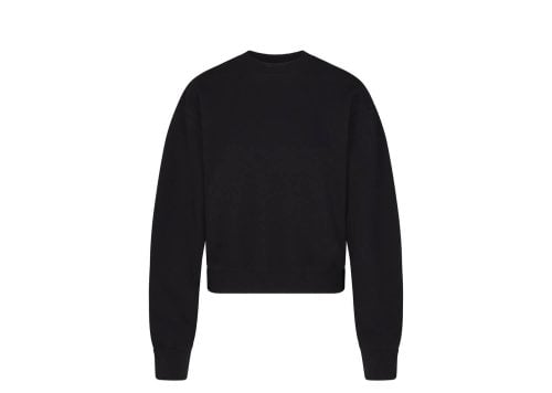 SKIMS Cotton Fleece Classic Crewneck Onyx