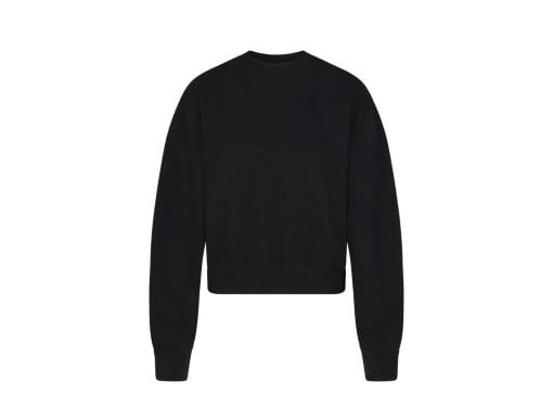 SKIMS Cotton Fleece Classic Crewneck Onyx