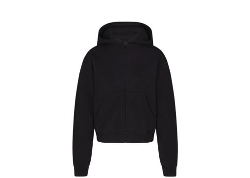 SKIMS Cotton Fleece Classic Zip Up Hoodie Onyx