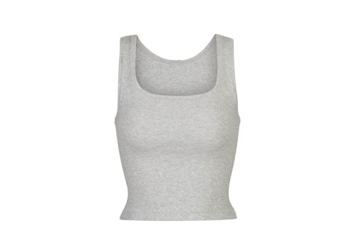 SKIMS Cotton Rib Tank Light Heather Grey