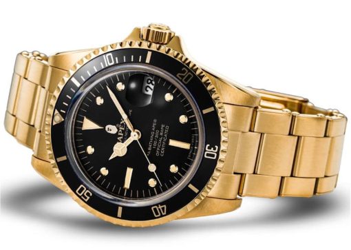 BAPE A Bathing Ape Type 1 Bapex Watch Gold Black