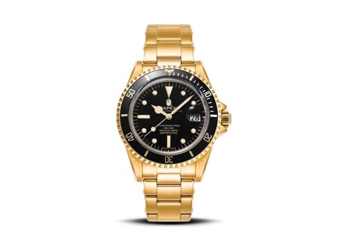 BAPE A Bathing Ape Type 1 Bapex Watch Gold Black