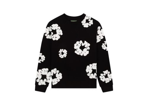 Denim Tears Long Sleeve Cotton Wreath T-shirt Black
