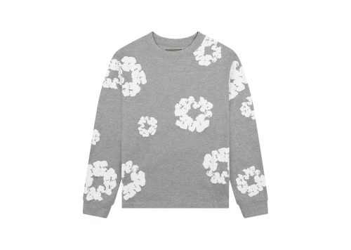 Denim Tears Long Sleeve Cotton Wreath T-shirt Grey