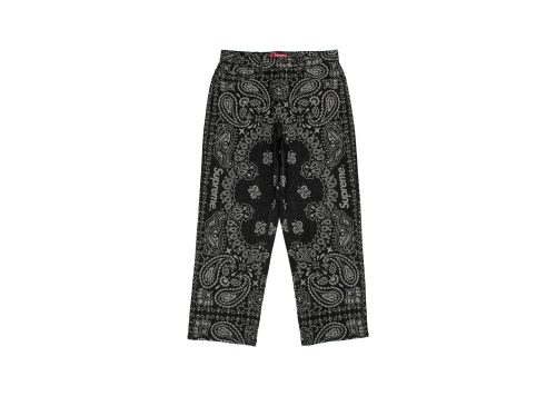Supreme Bandana Jacquard Baggy Jean Black
