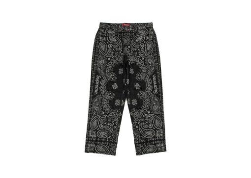 Supreme Bandana Jacquard Baggy Jean Black