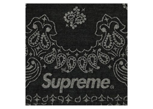Supreme Bandana Jacquard Baggy Jean Black