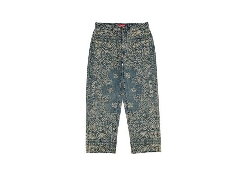 Supreme Bandana Jacquard Baggy Jean Blue