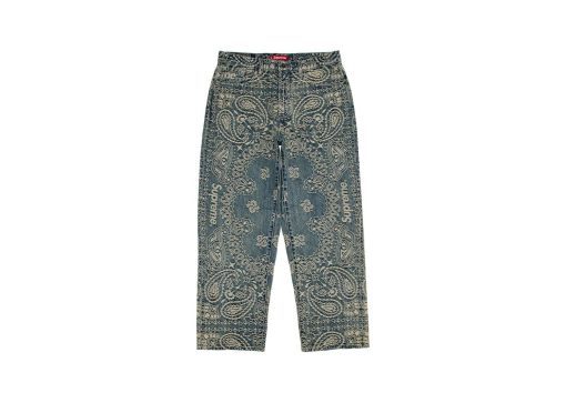 Supreme Bandana Jacquard Baggy Jean Blue