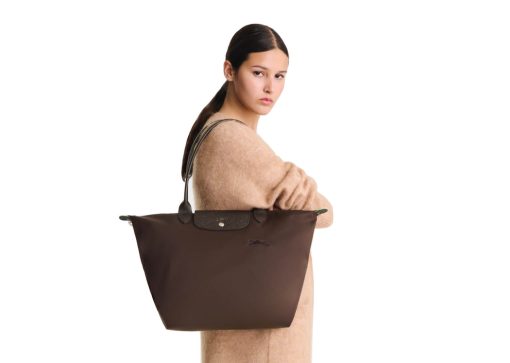 Longchamp Le Pliage Green L Tote Bag Mocha