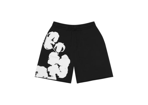 Denim Tears Big Cotton Wreath Sweat Shorts Black