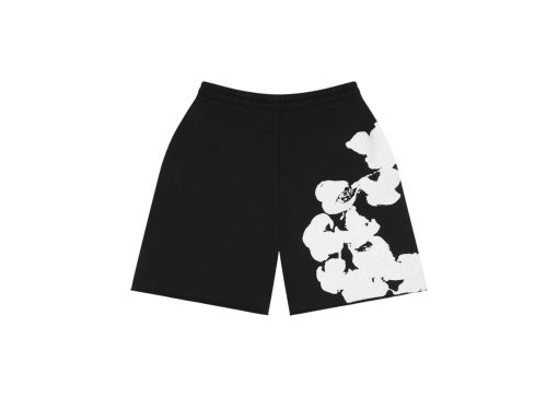 Denim Tears Big Cotton Wreath Sweat Shorts Black