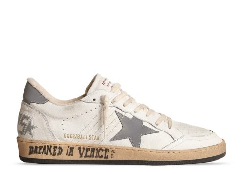 Golden Goose Ball Star Nappa White Gray Reflective Star