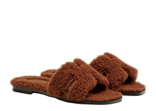 Hermes Oran Sandal Cognac Woolskin