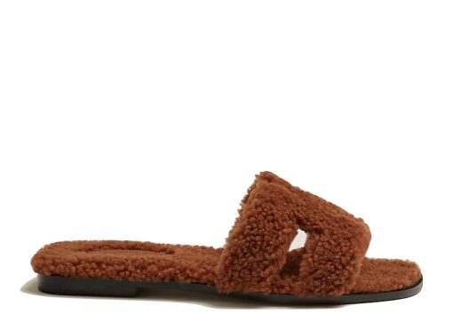 Hermes Oran Sandal Cognac Woolskin