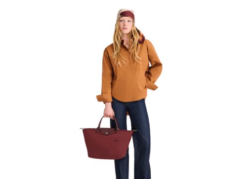 Longchamp Le Pliage Green M Handbag Pomegranate