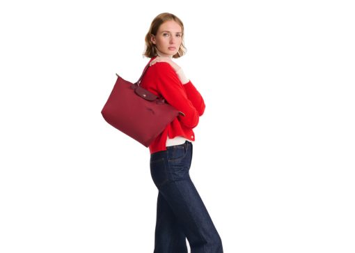 Longchamp Le Pliage Green M Tote Bag Pomegranate