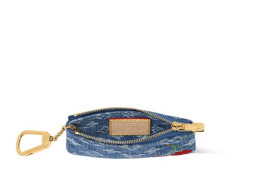 Louis Vuitton x Takashi Murakami Cherry Key Pouch Denim Monogram